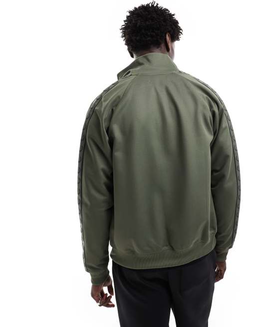 Fred Perry - Giacca sportiva verde con fettuccia a contrasto in coordinato, 2 di 4