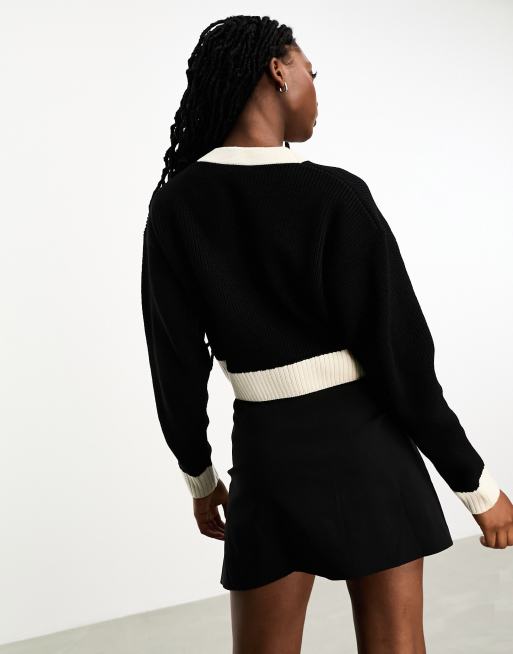 Fred Perry - Gilet boutonné à détails contrastants - Noir , 4 de 4