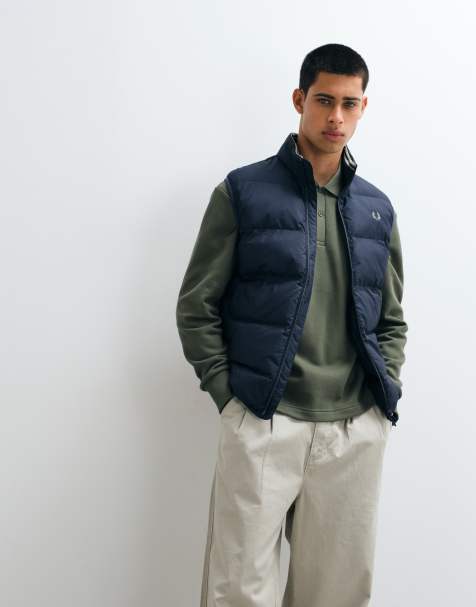 Fred Perry gilet matelassé isolant bleu foncé - view 1