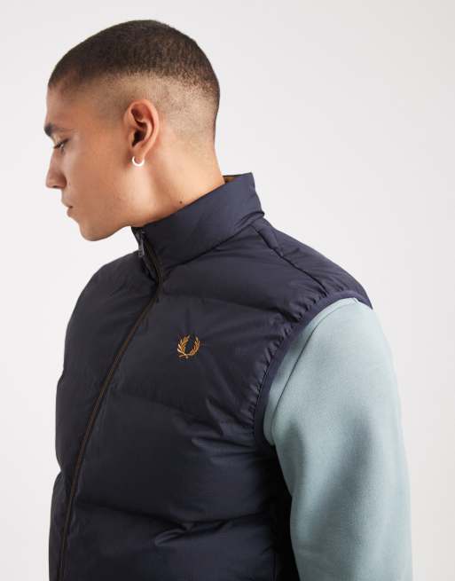 Fred Perry - Gilet termica blu navy, 4 di 5