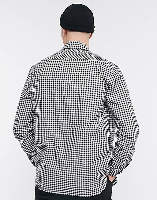  Fred Perry gingham long sleeve shirt in black 