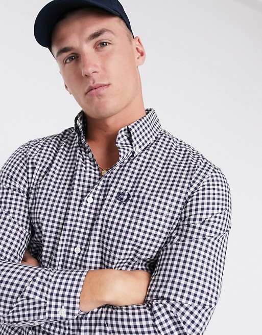 Fred Perry gingham shirt in navy