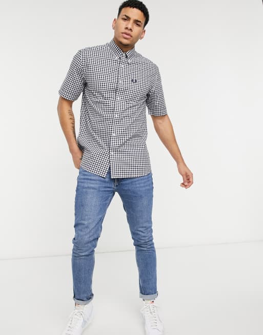 Fred perry short store sleeve gingham shirt