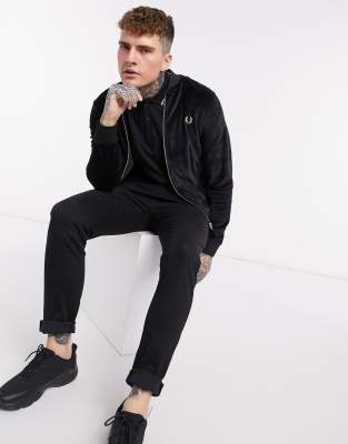 fred perry velour bomber jacket