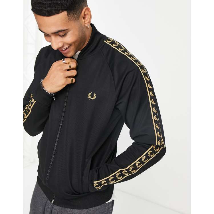 Black and discount gold track jacket