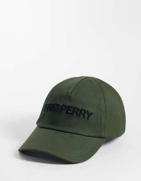 Fred Perry - gorra con texto bordado en caqui - view 1