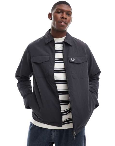 Fred Perry – Grå långärmad overshirt i praktisk stil - view 1
