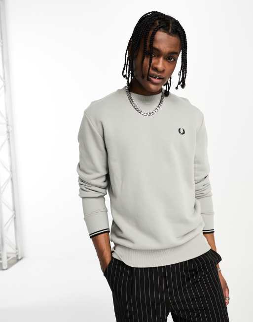 Fred Perry - Grå sweatshirt med rund hals