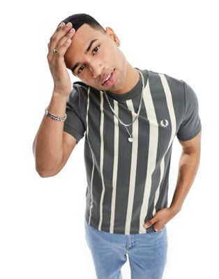 Fred Perry gradiant stripe t-shirt in grey - ASOS Price Checker
