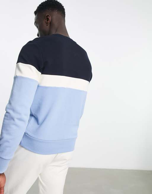 Fred Perry – Granatowa bluza we wzór z blokami kolorów i nadrukiem , 3 z 4