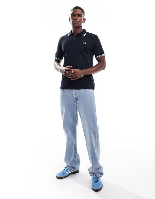 Fred Perry – Granatowa koszulka polo z podwójną lamówką, 2 z 4