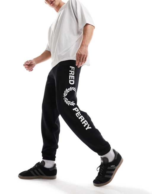 Black best sale branded joggers