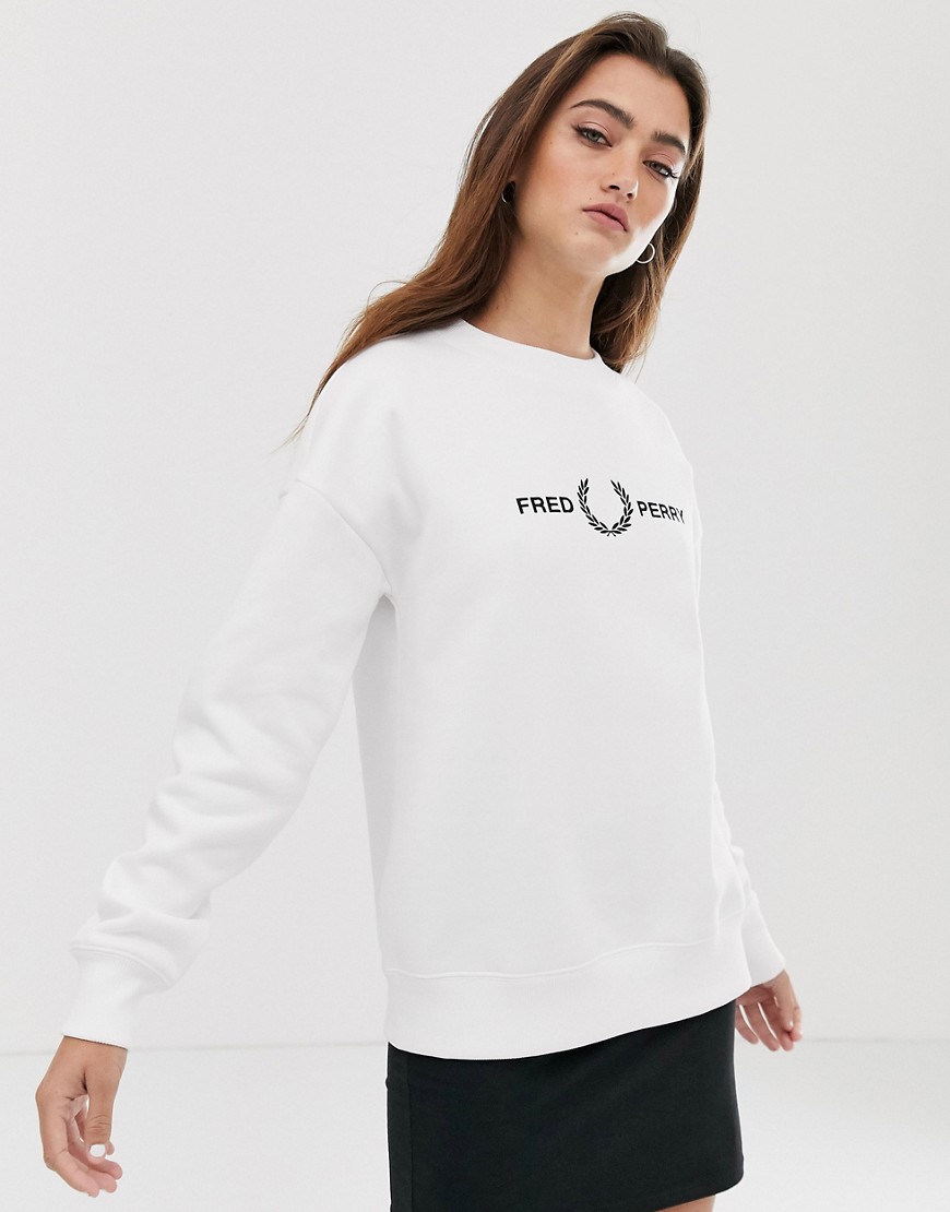 Fred Perry graphic logo sweatshirt-White