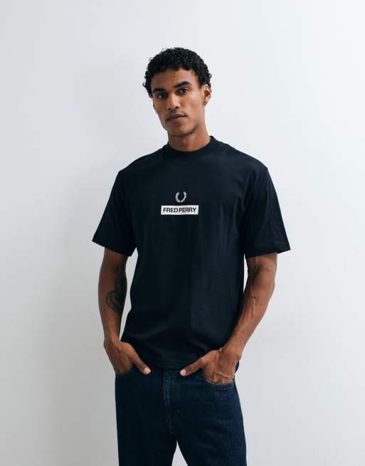 Fred Perry graphic logo t-shirt in navy , 5 of 5