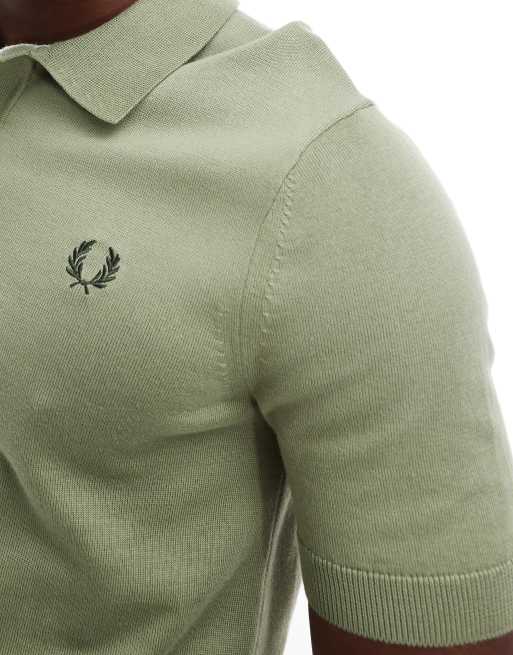 Fred Perry - Grøn strikket poloskjorte, 4 af 4