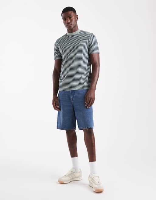 Fred Perry - Grøn T-shirt i kraftigt stof med striber, 2 af 5