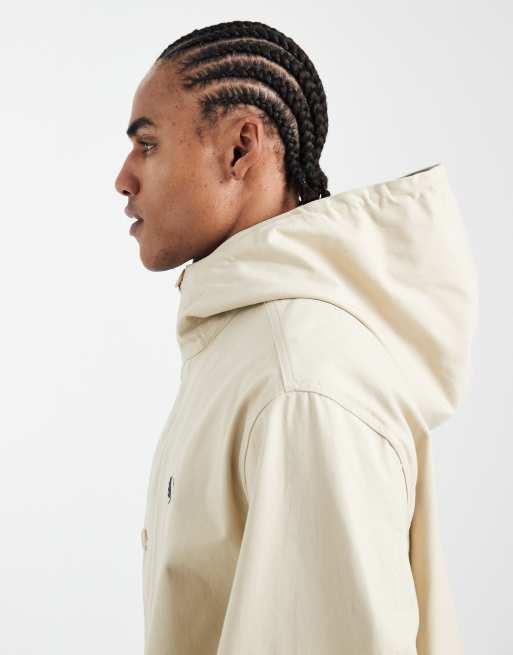 Fred Perry – Groundsman – Langer Parka in Wollweiß mit Kapuze und Logo, 4 von 5