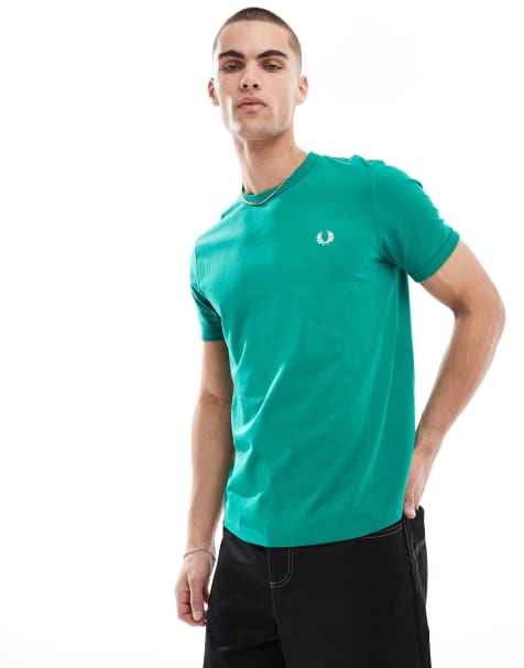 Fred Perry – Grünes Ringer-T-Shirt - view 1