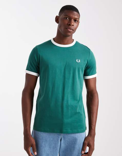 Fred Perry – Grünes Ringer-T-Shirt - view 1
