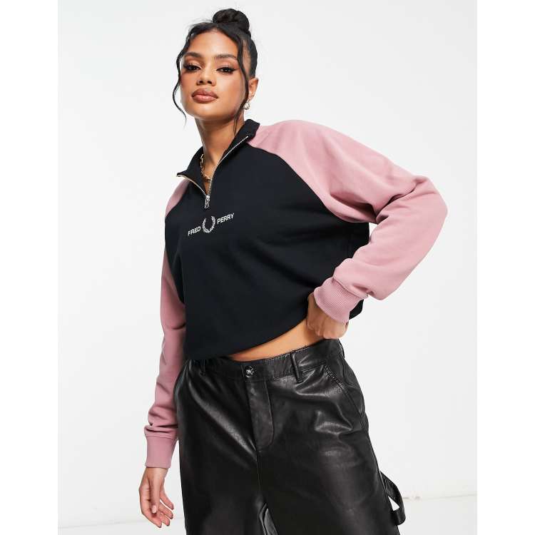 Fred perry sweatshirt pink shop