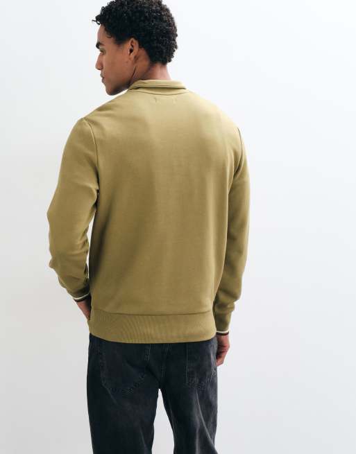 Fred Perry half zip logo sweatshirt in bronze, 2 of 5