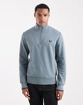 [Fred Perry] Fred Perry half zip sweatshirt in blue 2XL BLUE