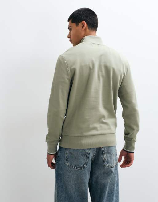 Fred Perry half zip sweatshirt in ecru, 5 of 5