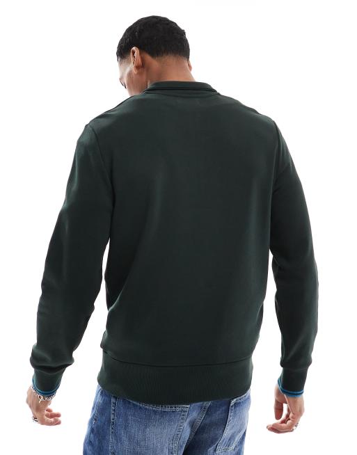 Fred Perry half zip sweatshirt in forest green | ASOS