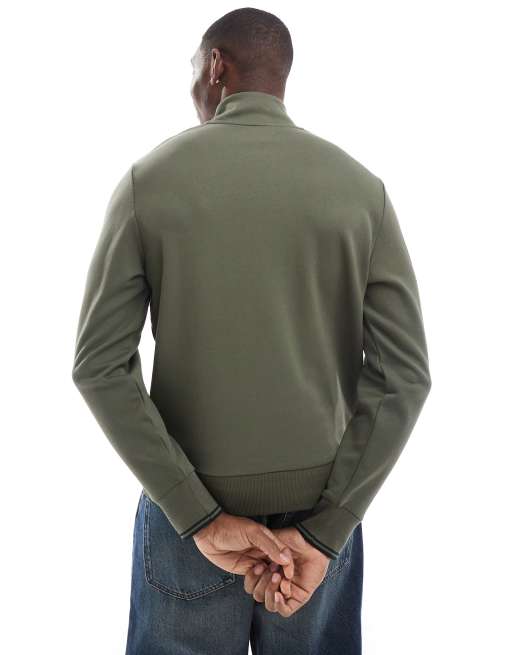 Fred Perry half zip sweatshirt in green, 2 of 4