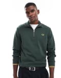 [Fred Perry] Fred Perry half zip sweatshirt in green S Court green