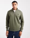 [Fred Perry] Fred Perry half zip sweatshirt in khaki-Green M KHAKI