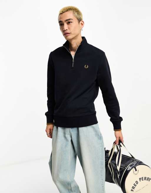 Fred Perry half zip sweatshirt in navy | ASOS