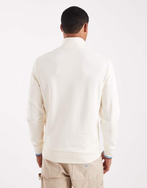 【perry】 Fred Perry Half Zip Sweatshirt Herre Grå | 567902AZK