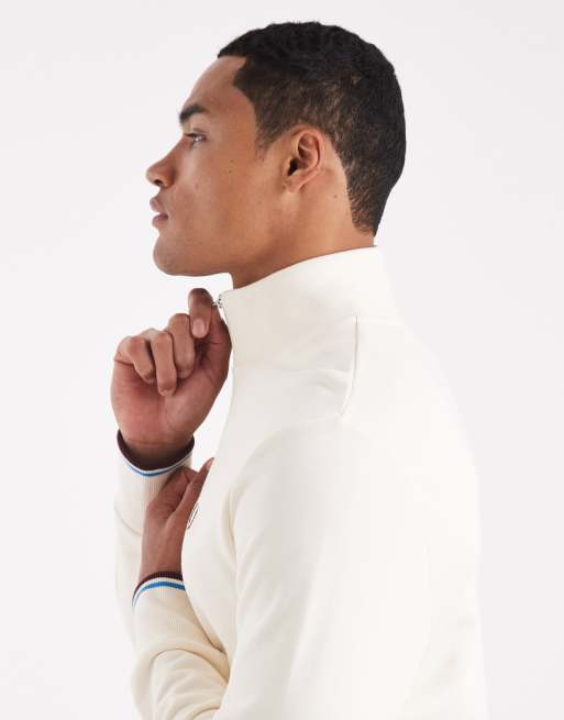 Fred Perry half zip sweatshirt in white | ASOS