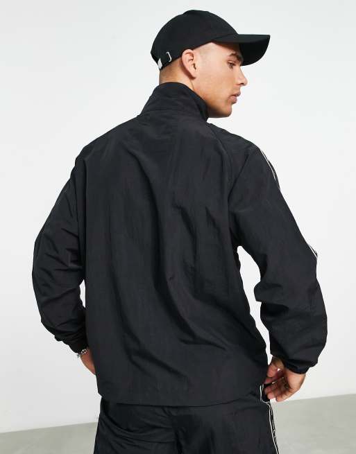 FRED PERRY ブラック アウター Fred Perry half zip taped shell jacket in black | ASOS