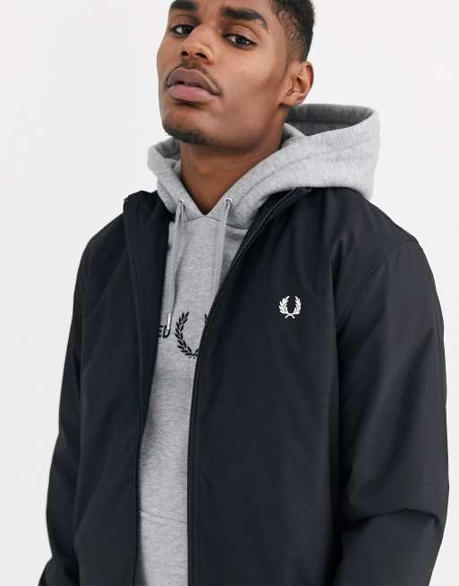 Fred Perry harrington jacket with twin tipped hem in black | ASOS