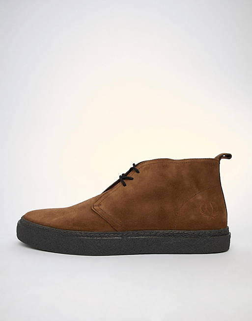 Fred Perry Hawley mid suede boots in brown