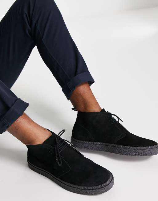 Fred perry store black suede shoes