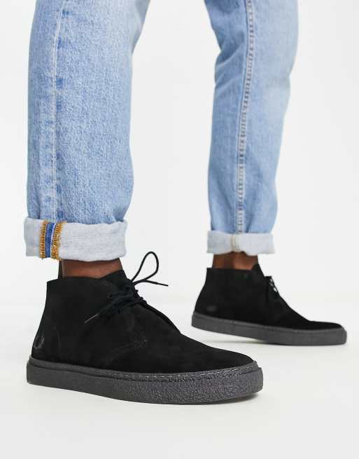 Fred Perry Hawley suede desert boots in black | ASOS