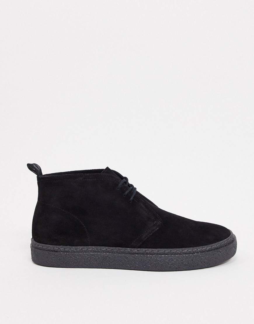Fred Perry hawley suede desert boots in black