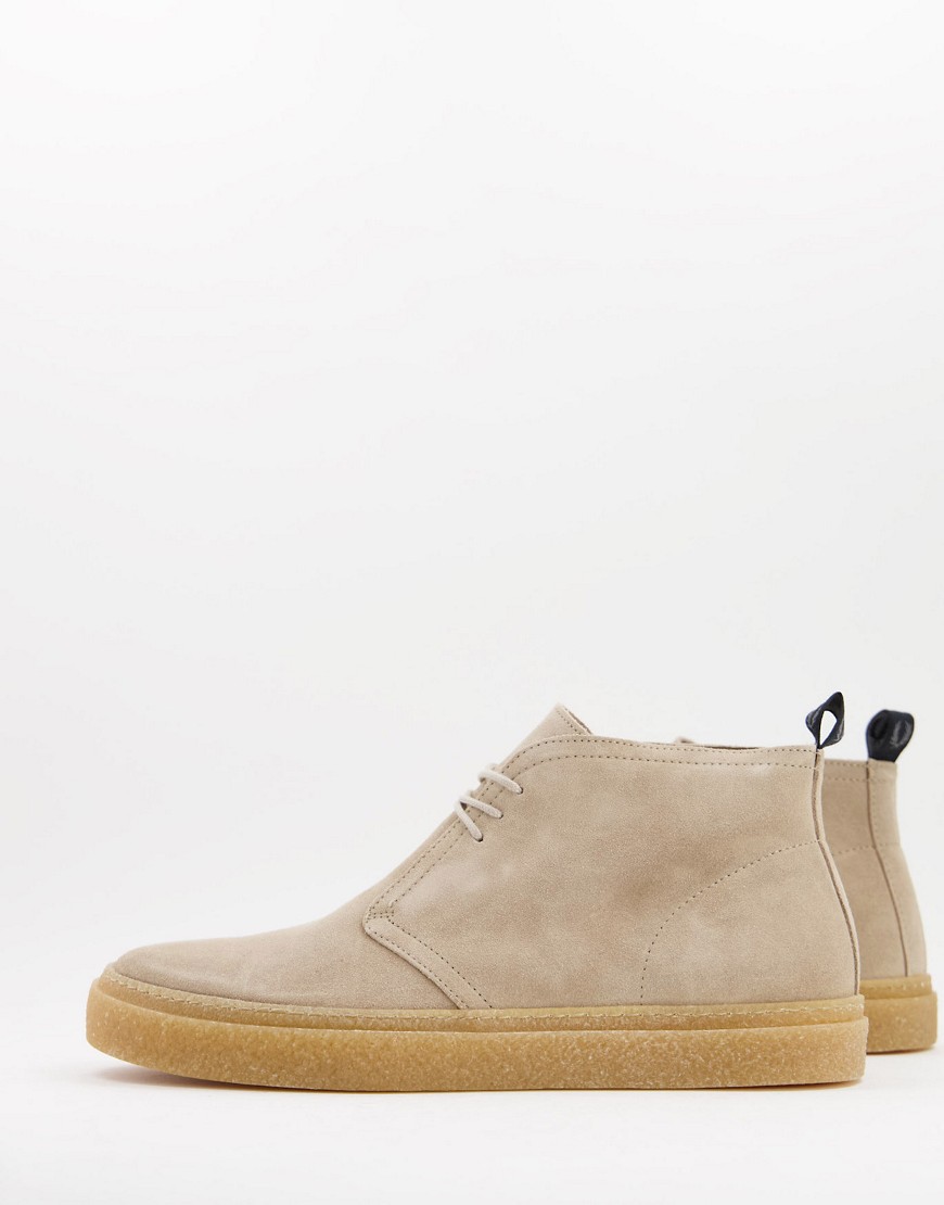 Fred Perry Hawley suede desert boots in sand-Neutral