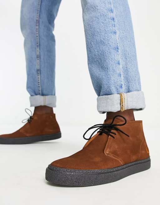 Fred Perry - Hawley - Suède veterschoenen in bruin