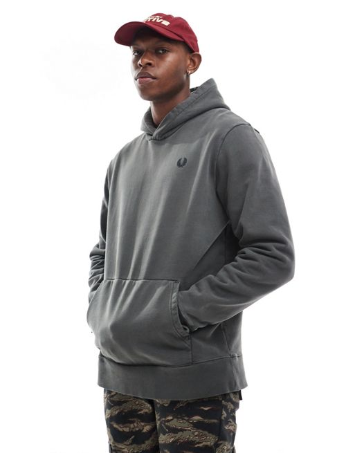 Fred Perry heavy weight hoodie in grey