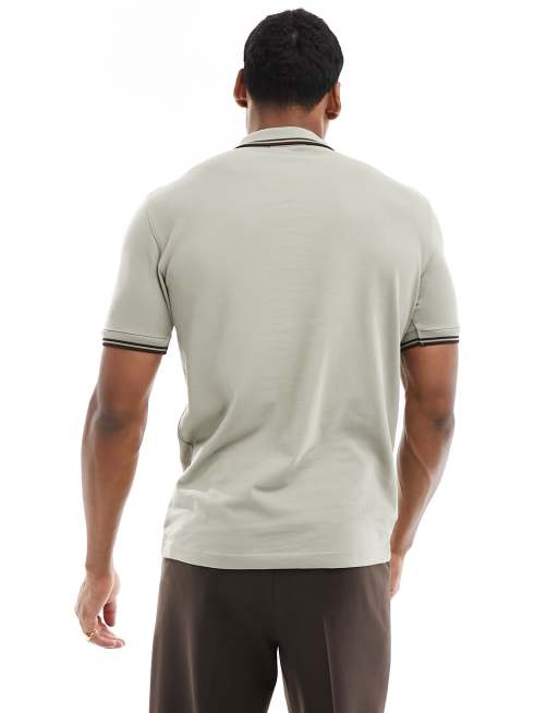 Fred Perry – Hellgrünes Polohemd mit doppeltem Kontraststreifen, 2 von 4