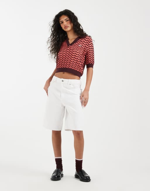 Fred Perry – Hemd aus Pointelle-Strick in Rot mit Kontrastdetails, 2 von 4