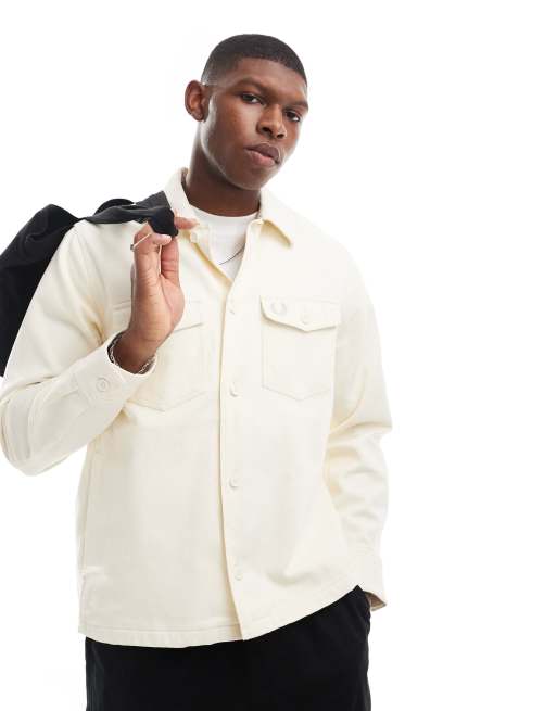 Fred Perry – Hemdjacke aus Cord in Ecru