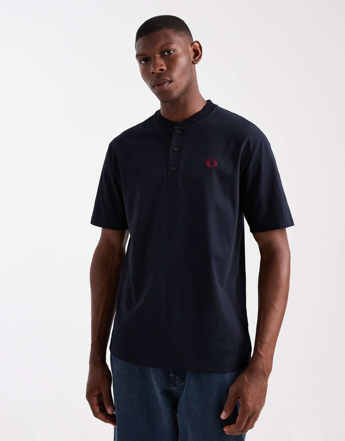 Fred Perry henley t-shirt in navy