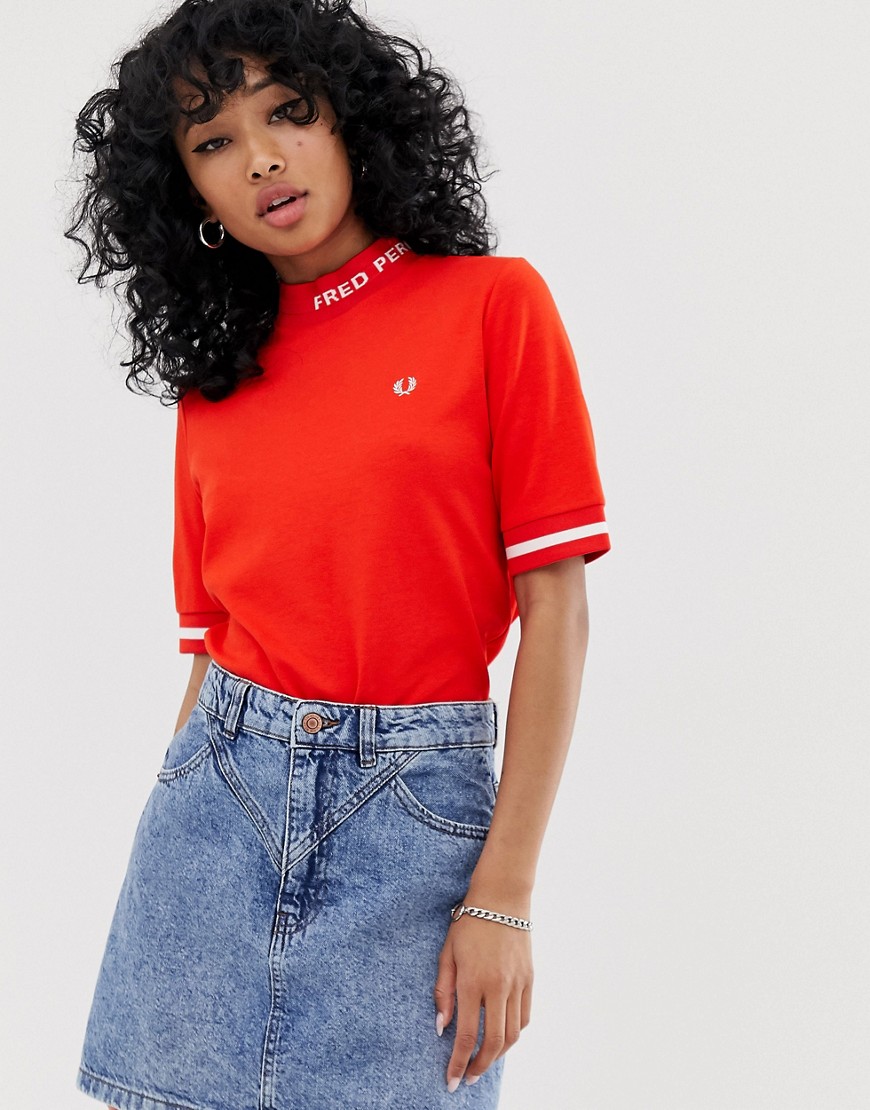Fred Perry high neck logo tee