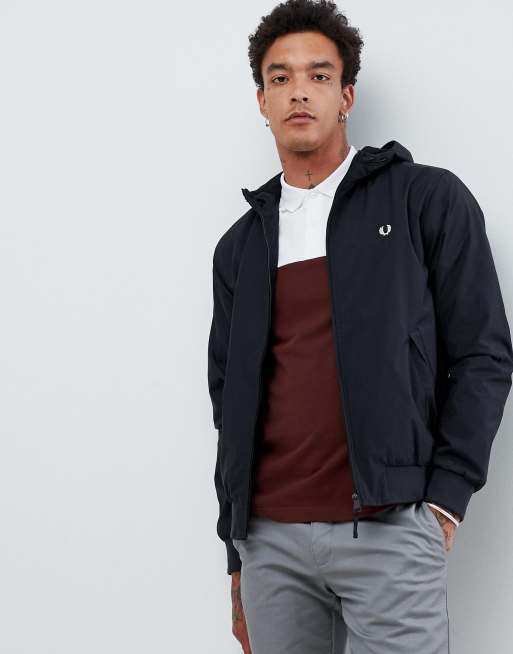 Fred perry hooded 2025 brentham jacket black