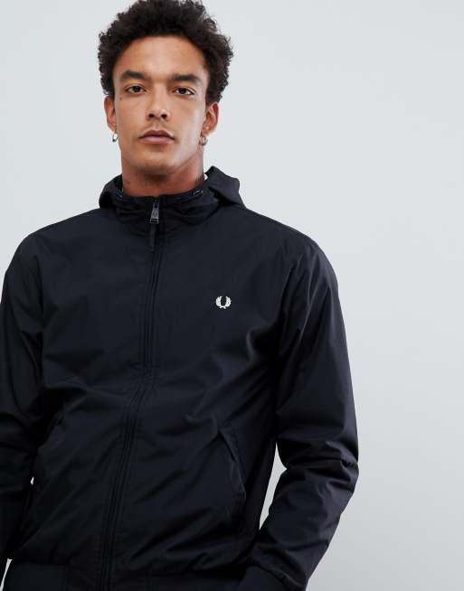 Fred Perry hooded brentham jacket in black